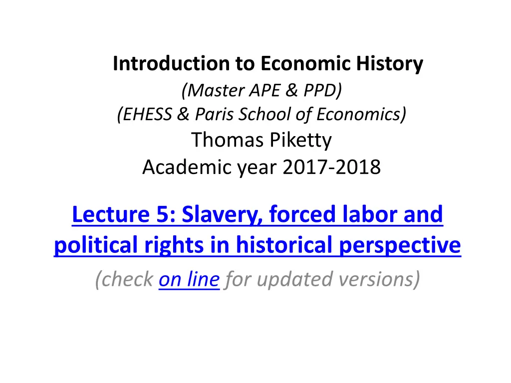 introduction to economic history master