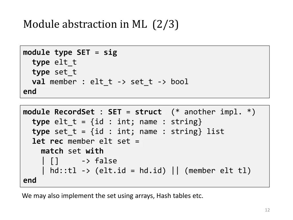 module abstraction in ml 2 3