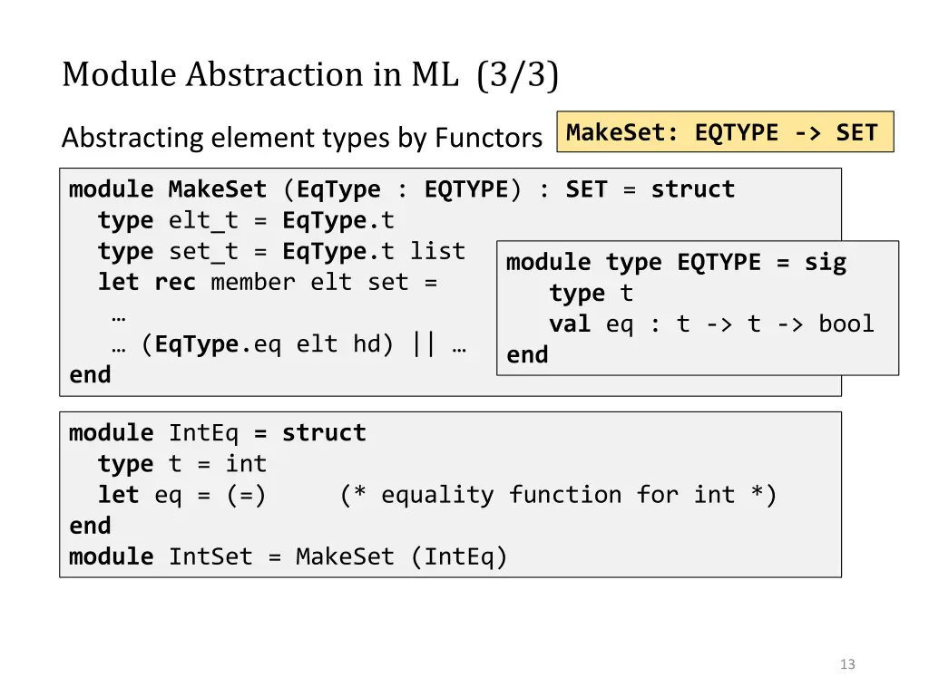 module abstraction in ml 3 3