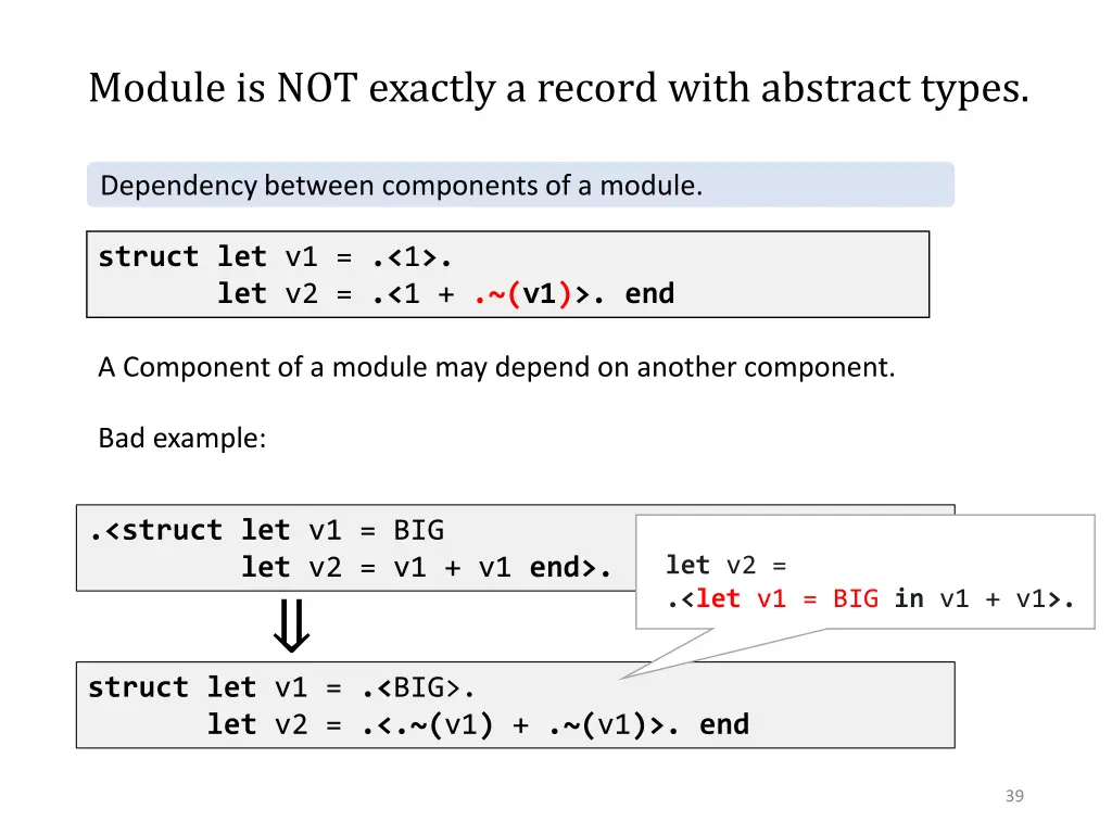 module is not exactly a record with abstract types