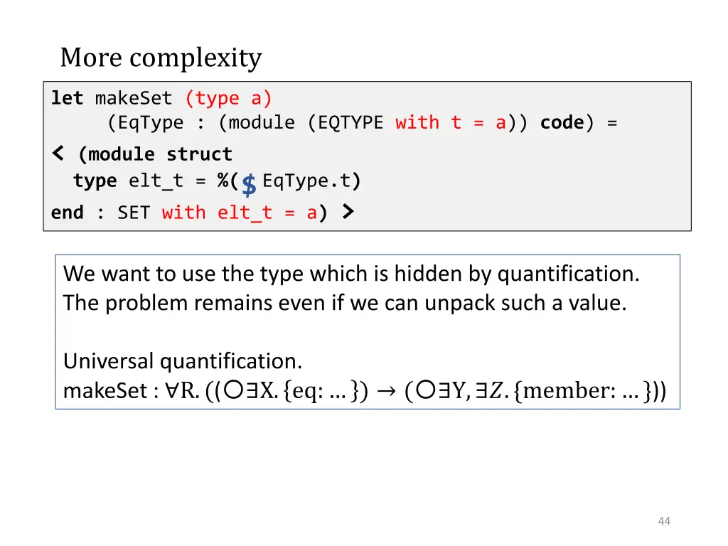 more complexity