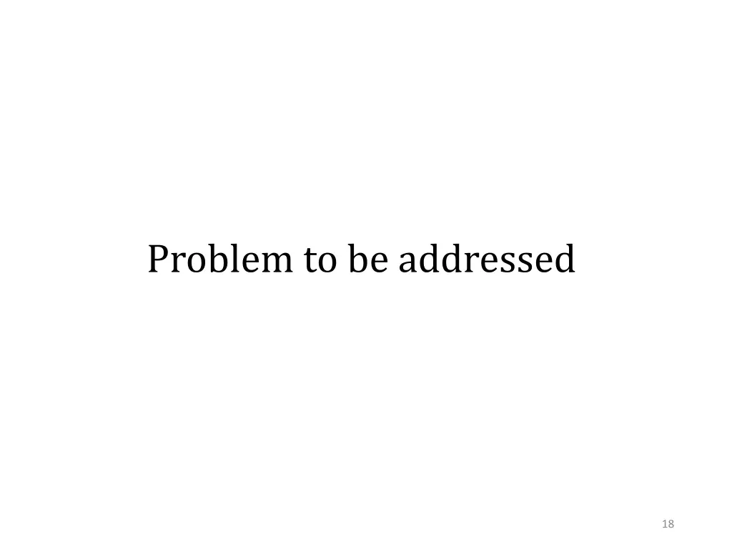 problem to be addressed