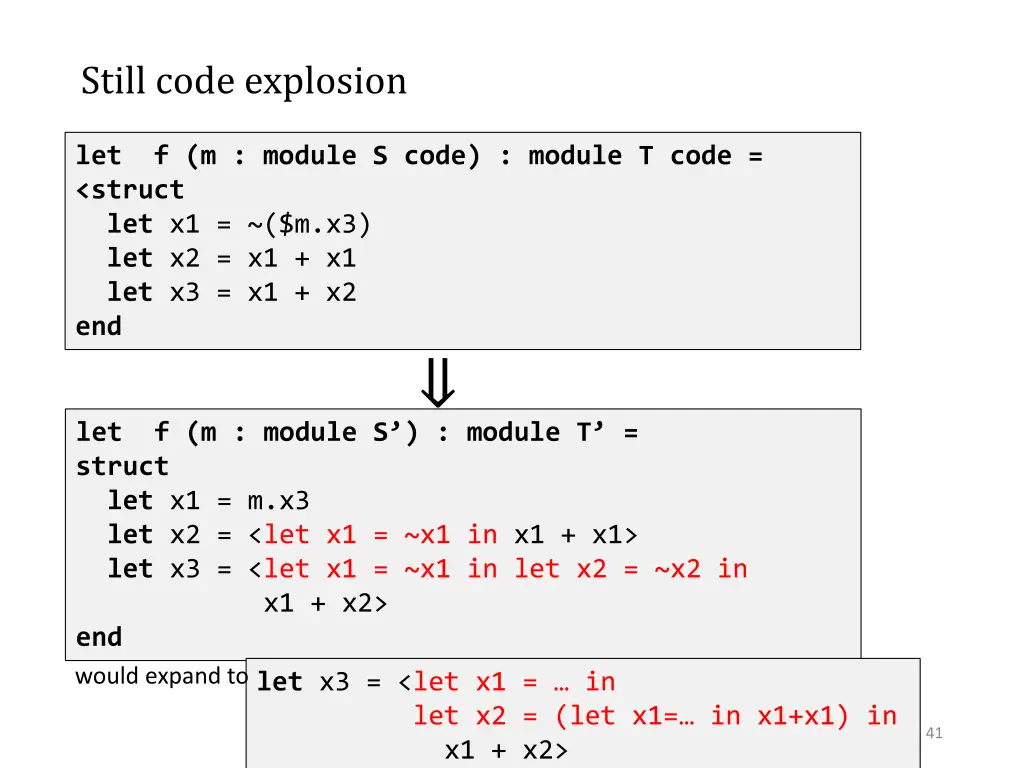 still code explosion