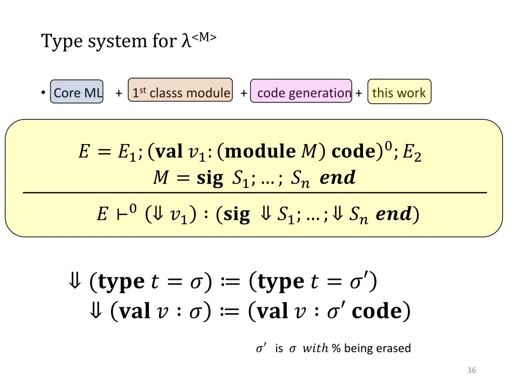 type system for m 1