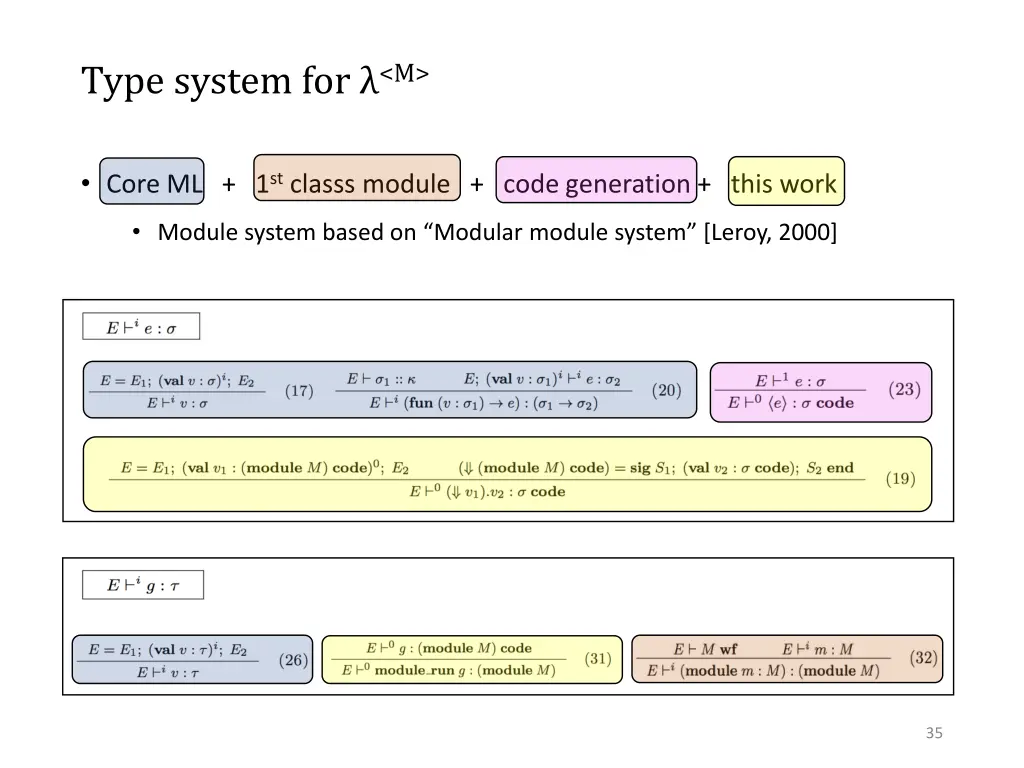type system for m