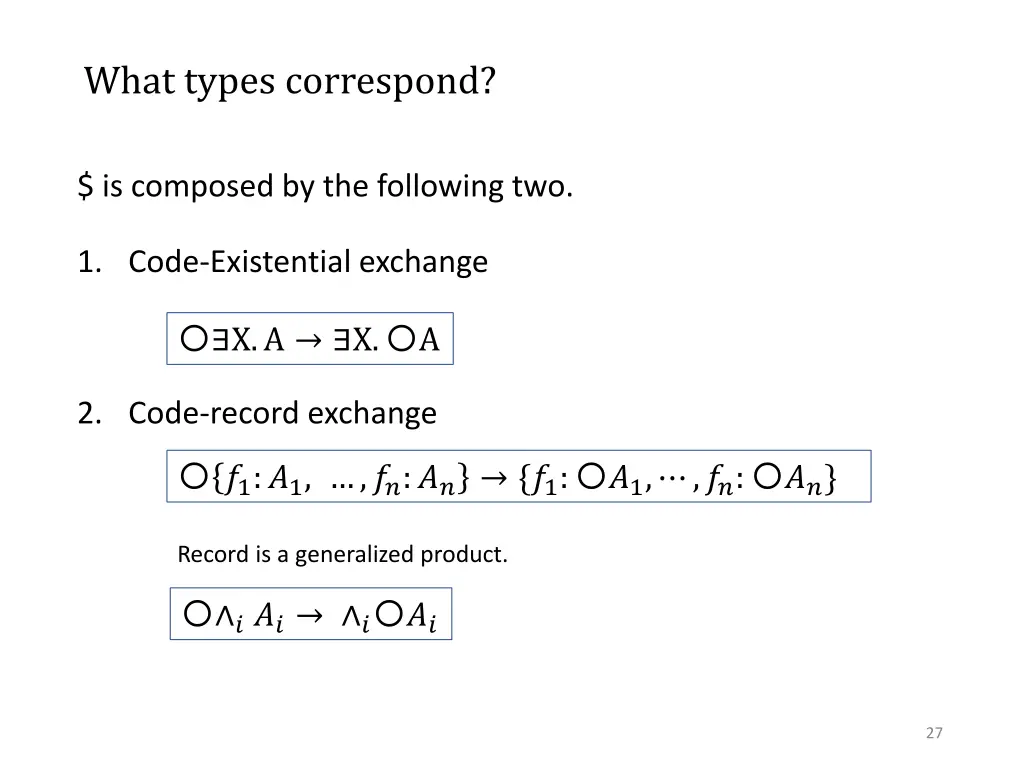 what types correspond