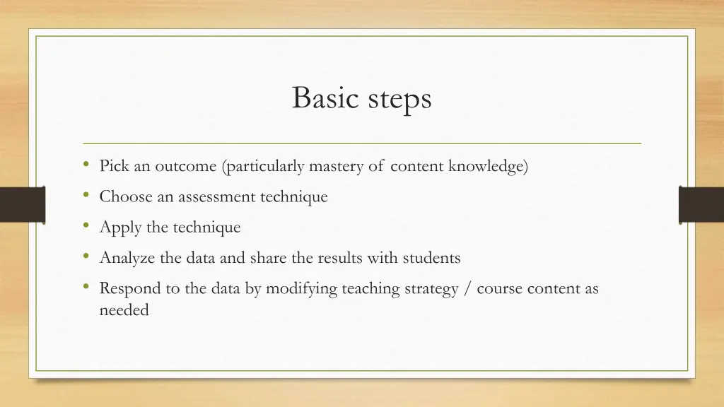 basic steps