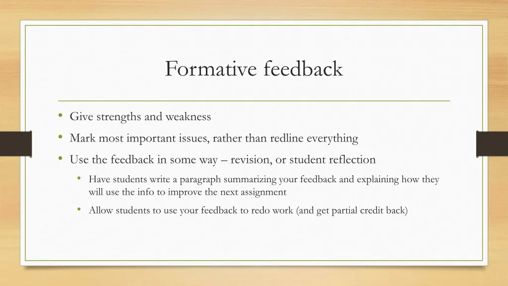 formative feedback