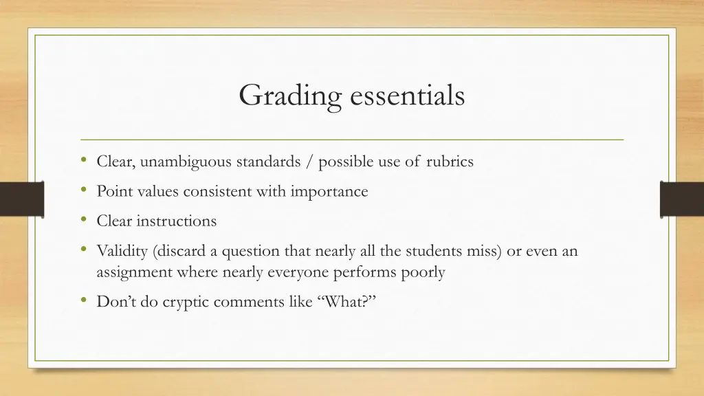 grading essentials