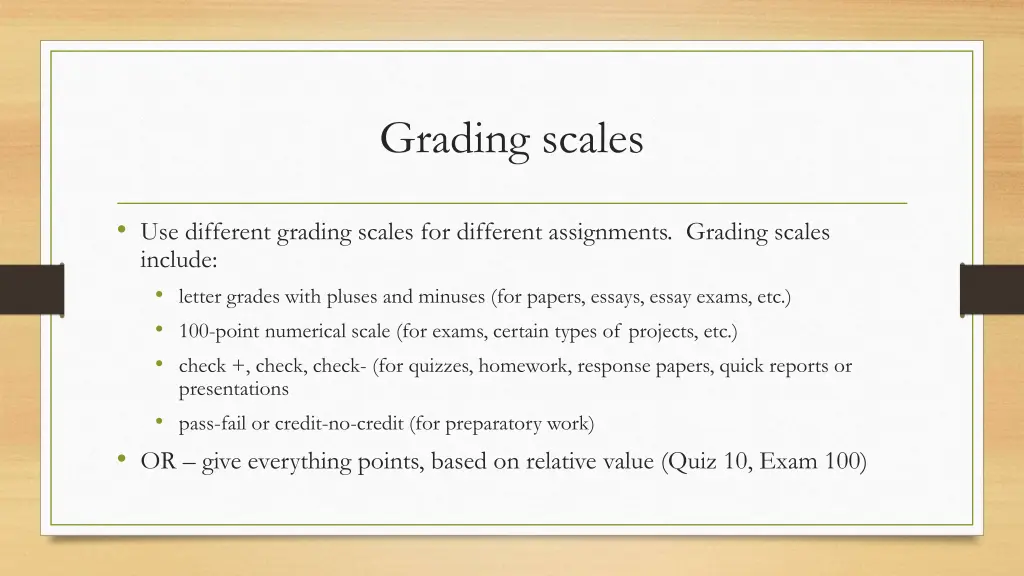 grading scales
