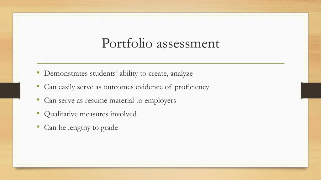 portfolio assessment