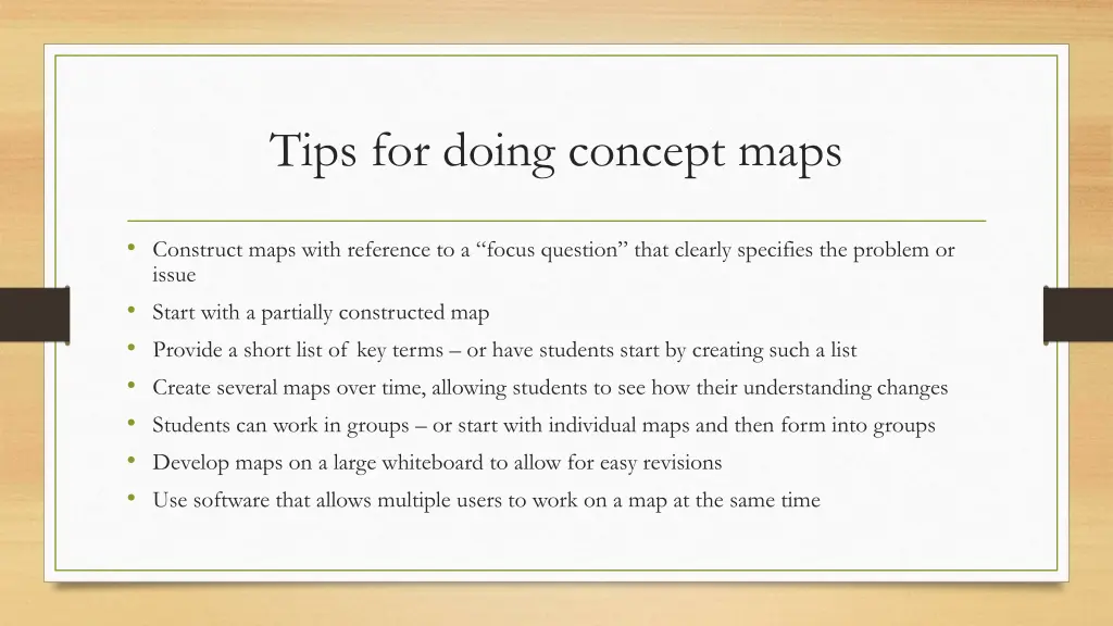 tips for doing concept maps