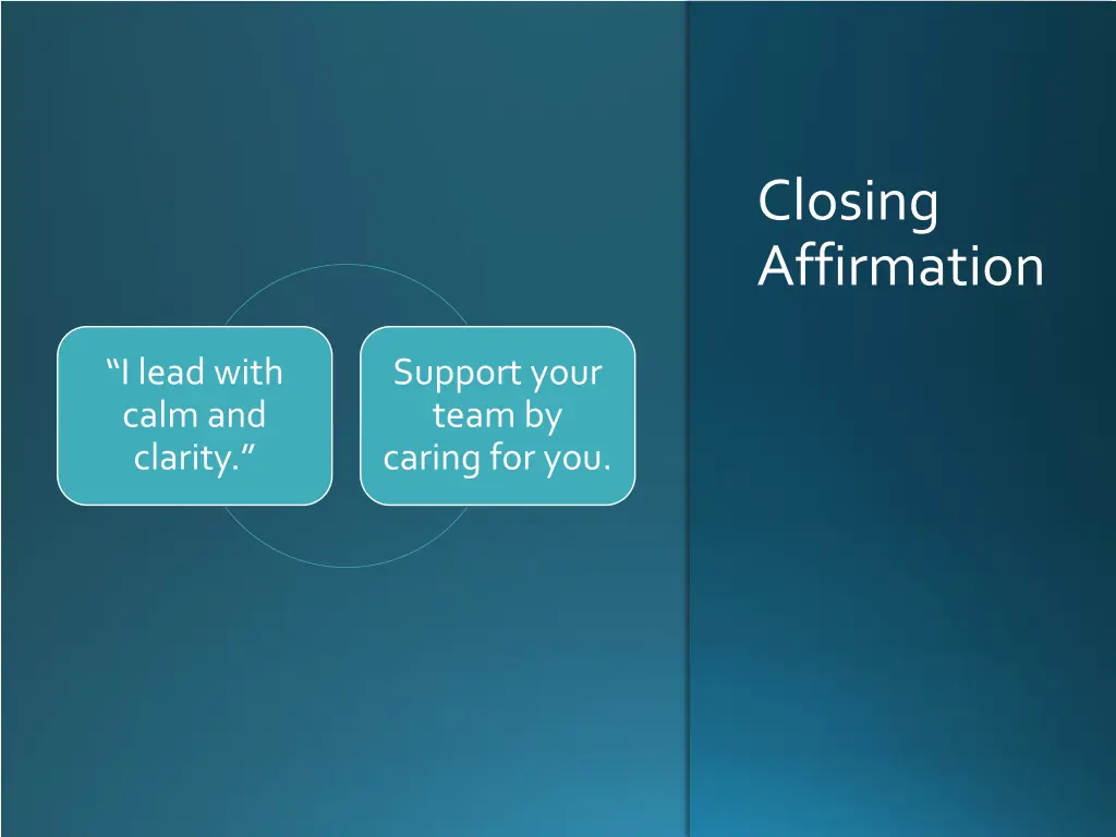 closing affirmation