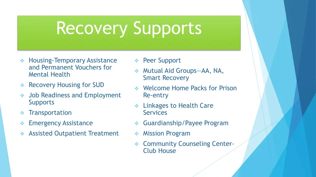 recovery supports