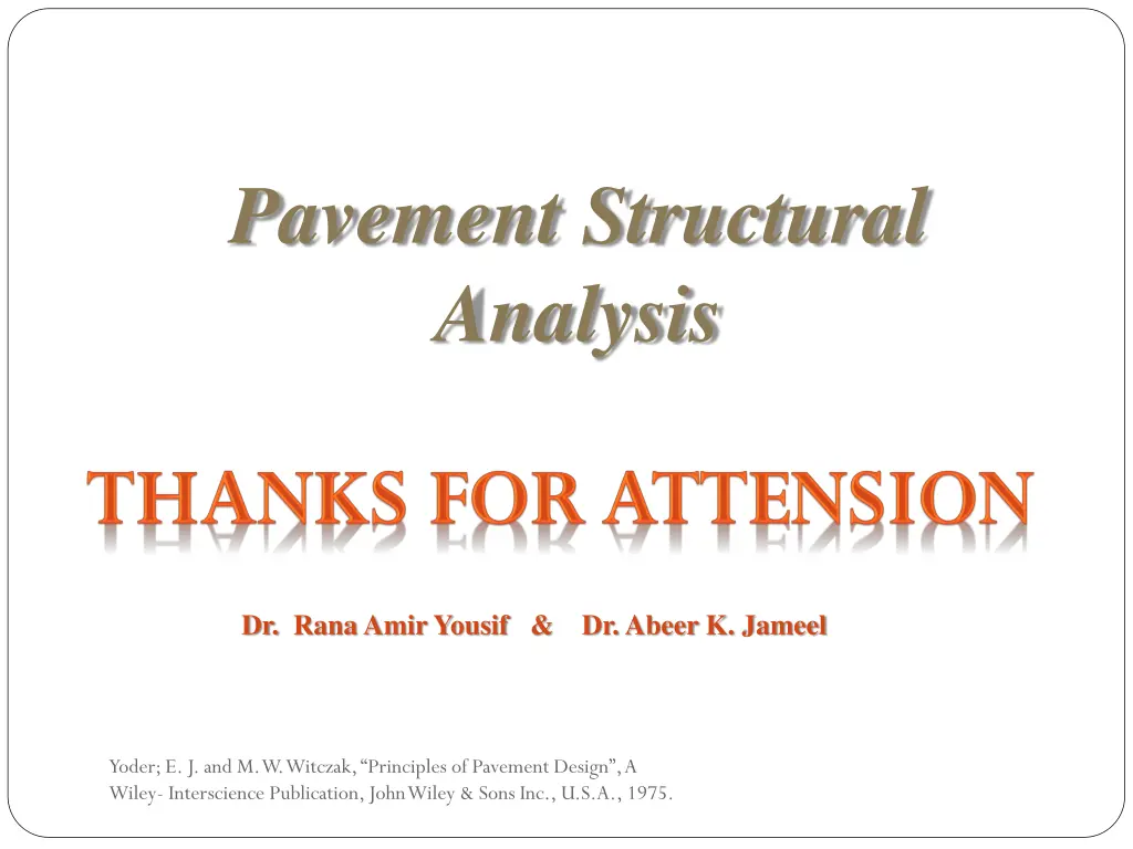 pavement structural analysis