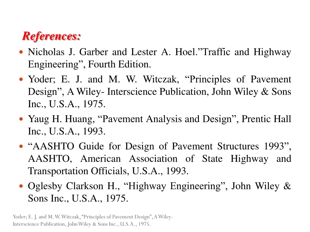 references nicholas j garber and lester a hoel