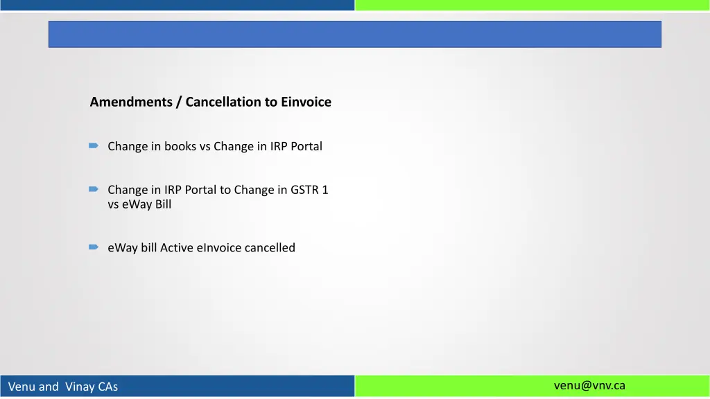 amendments cancellation to einvoice