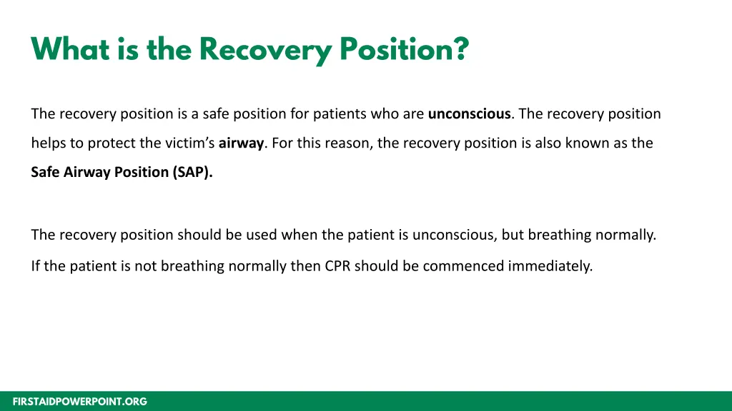 what is the recovery position