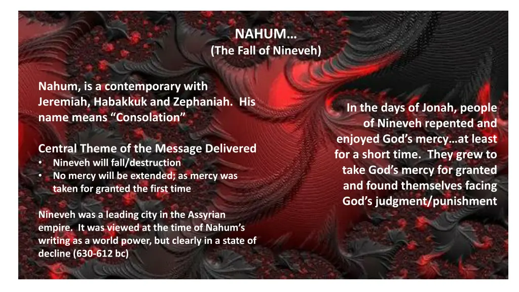 nahum the fall of nineveh