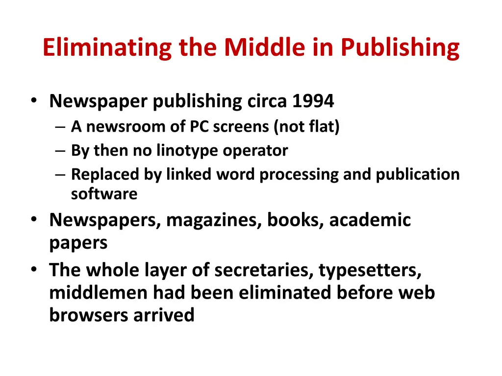 eliminating the middle in publishing