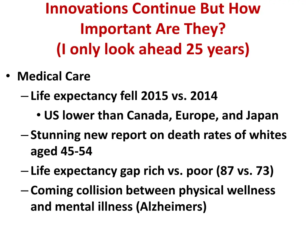 innovations continue but how important are they