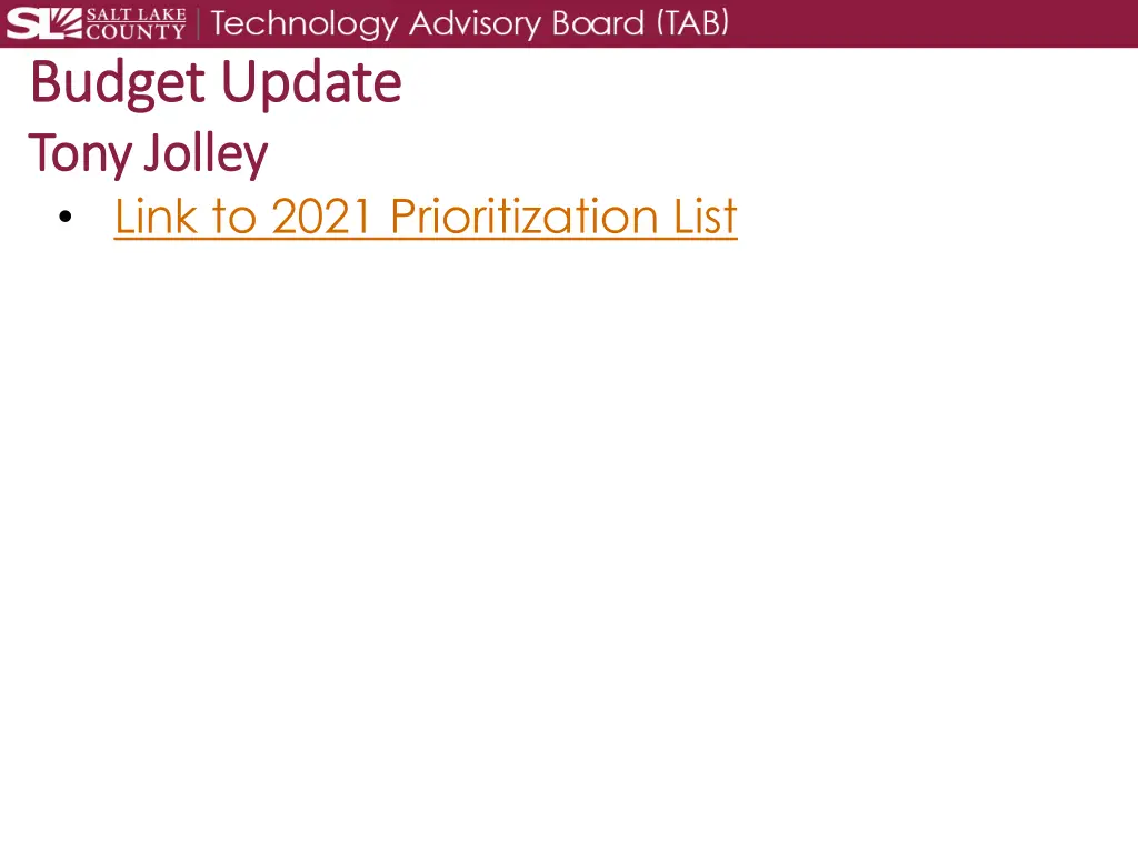 budget update budget update tony jolley tony