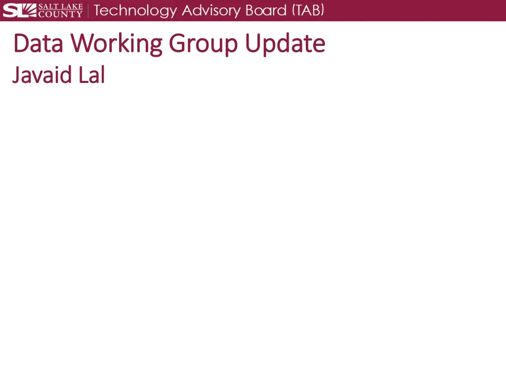 data working group update data working group
