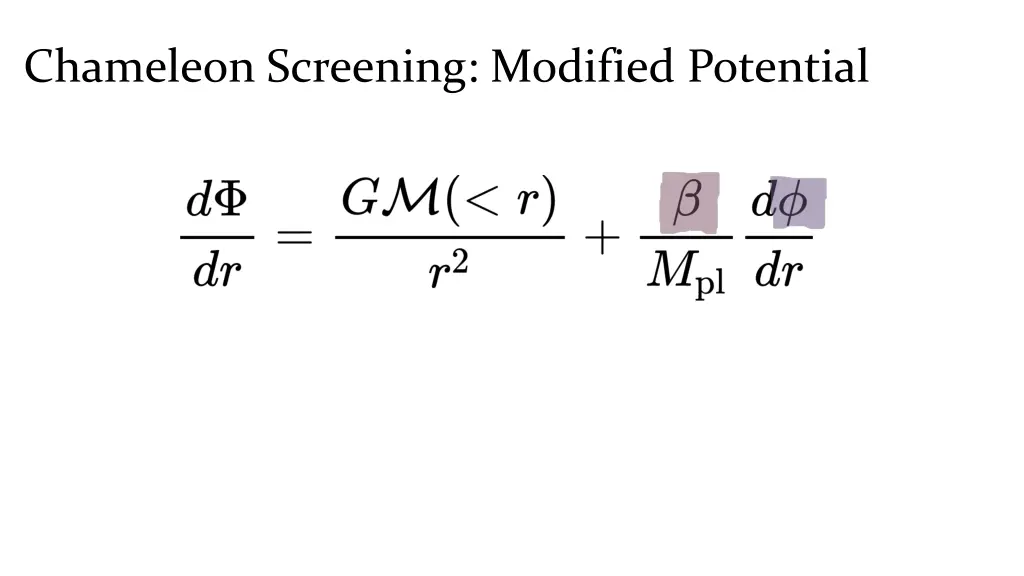 chameleon screening modified potential