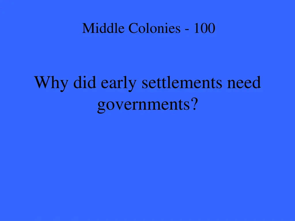 middle colonies 100