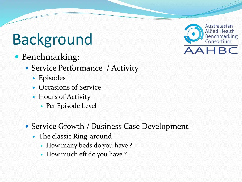 background benchmarking service performance