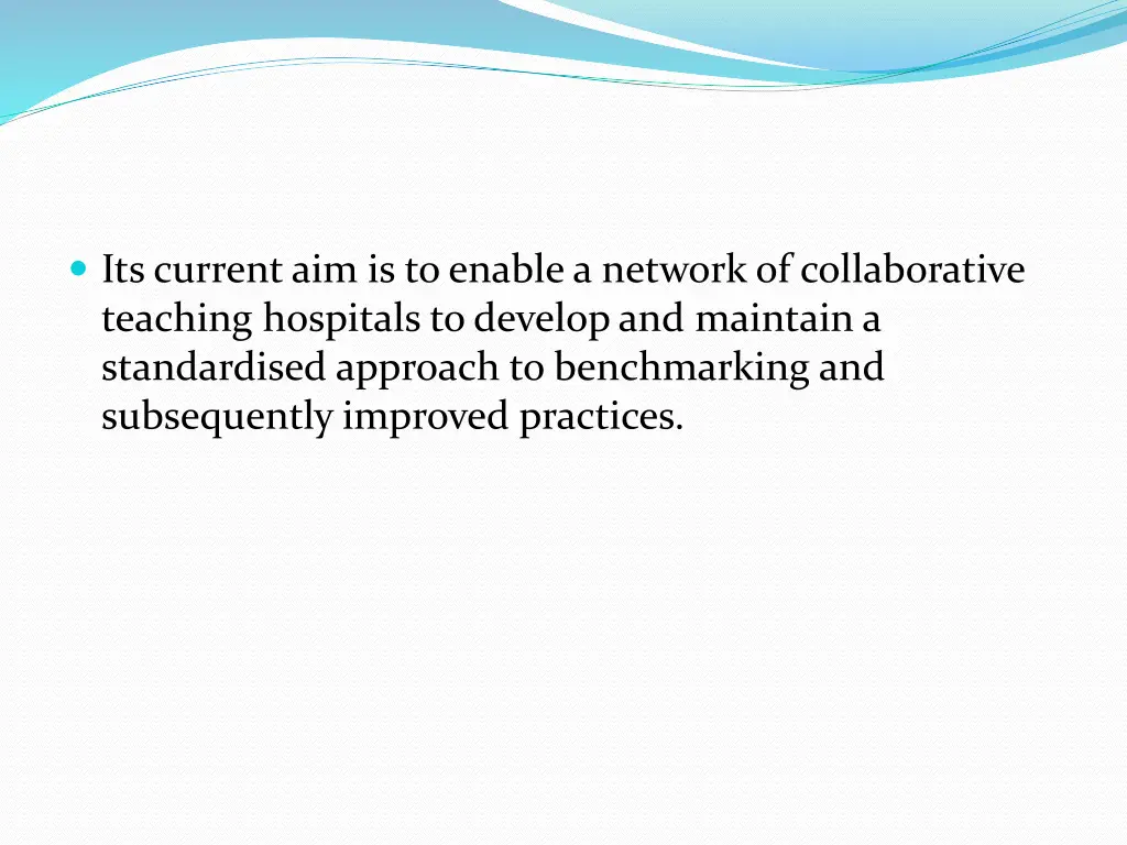 its current aim is to enable a network