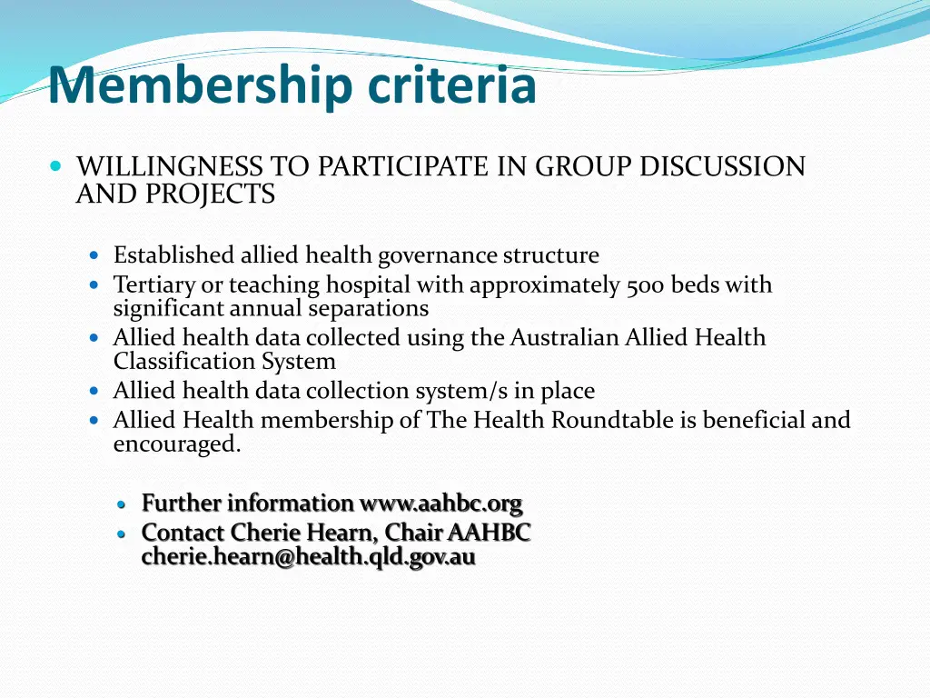 membership criteria