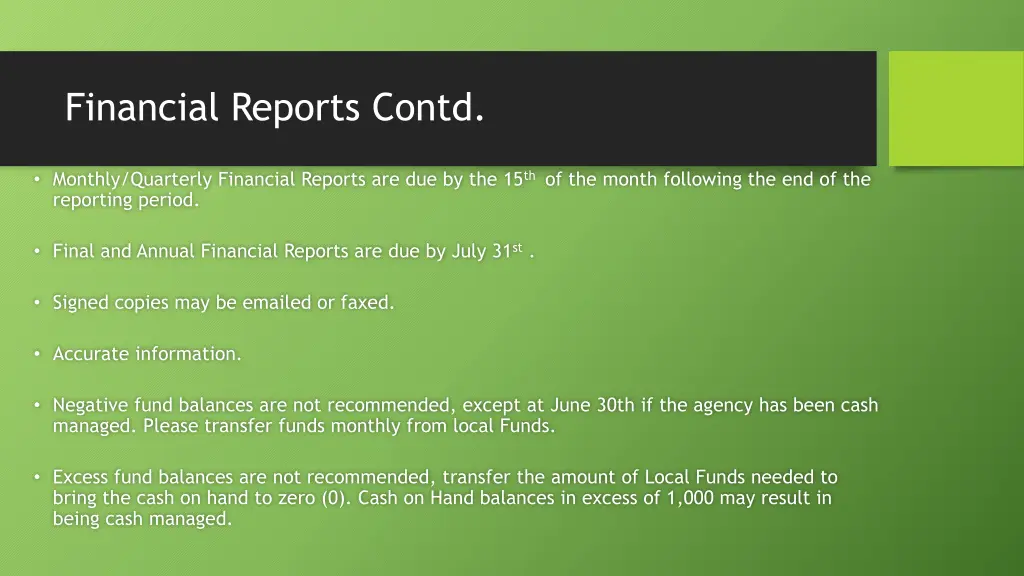 financial reports contd 2