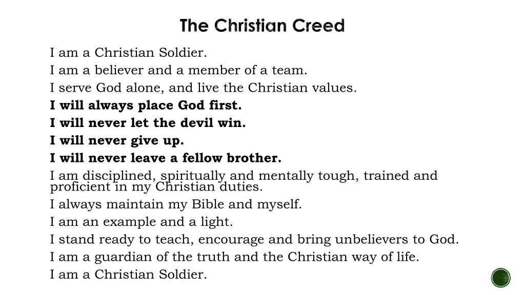 the christian creed