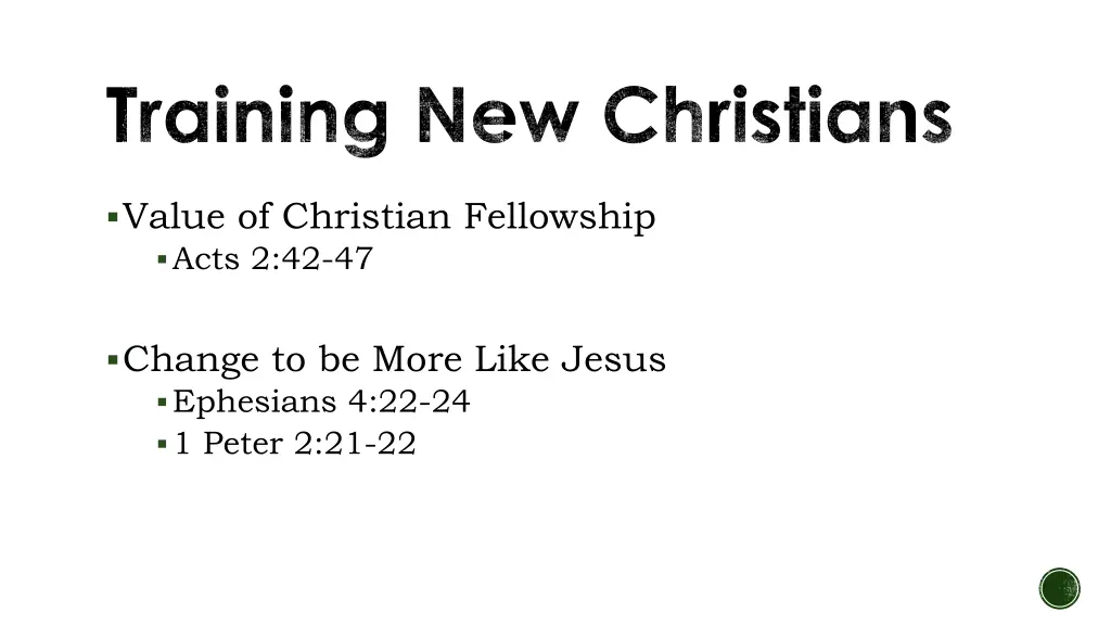 training new christians