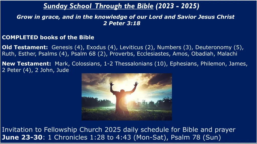 sunday school through the bible 2023 2025