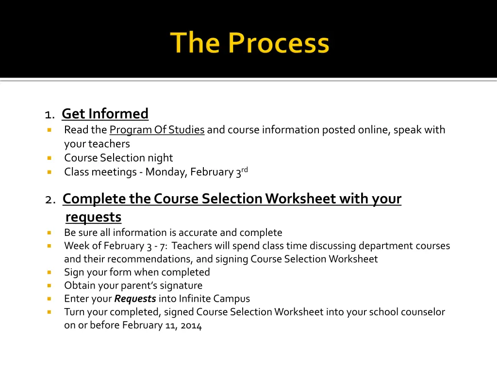 1 get informed read the program of studies