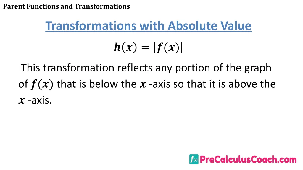 parent functions and transformations 20