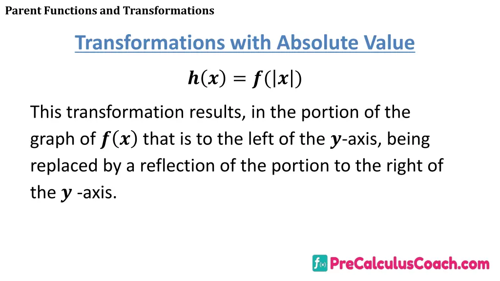 parent functions and transformations 21