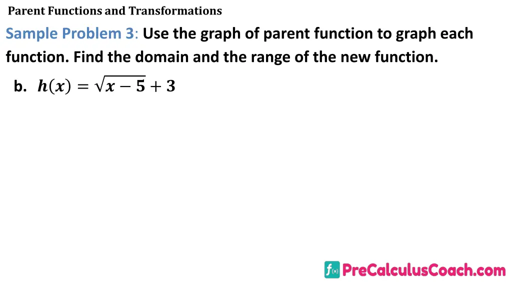 parent functions and transformations sample 10