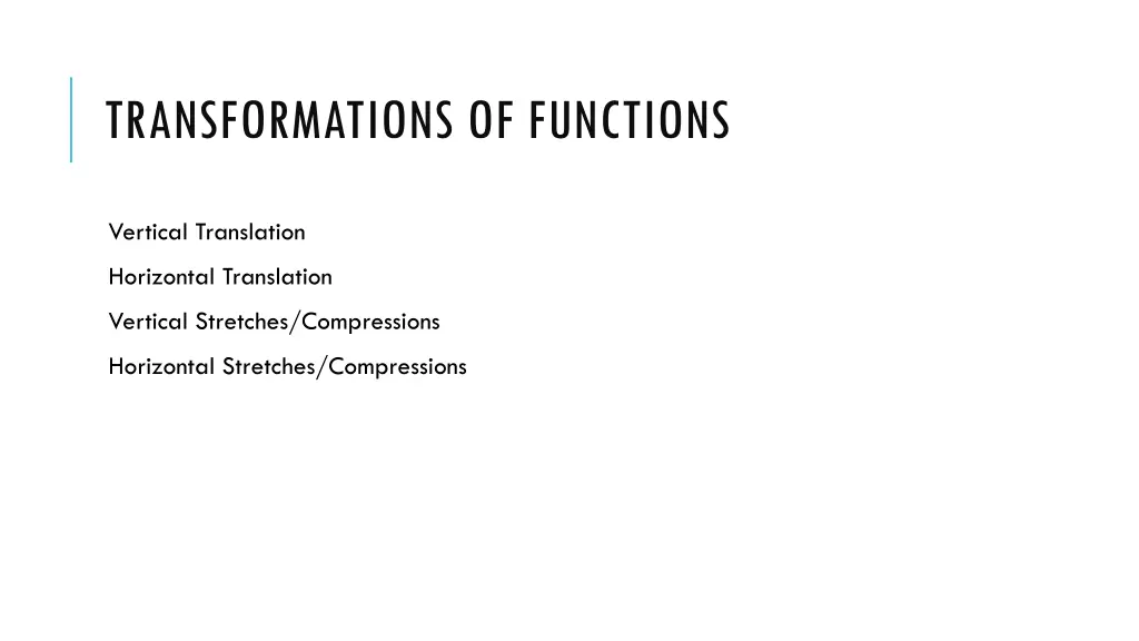 transformations of functions