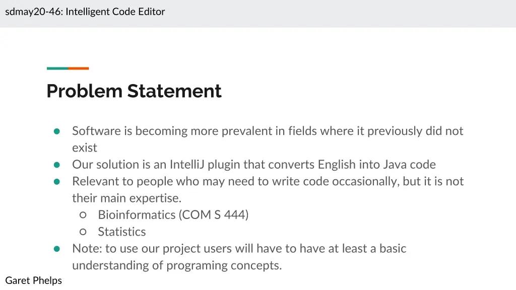 sdmay20 46 intelligent code editor 1