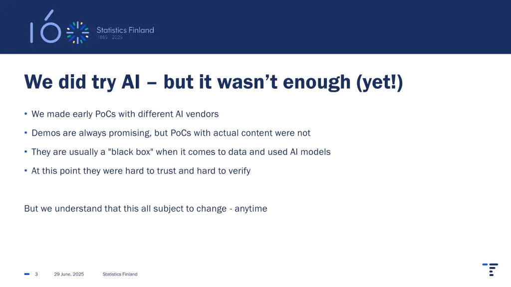 we did try ai but it wasn t enough yet