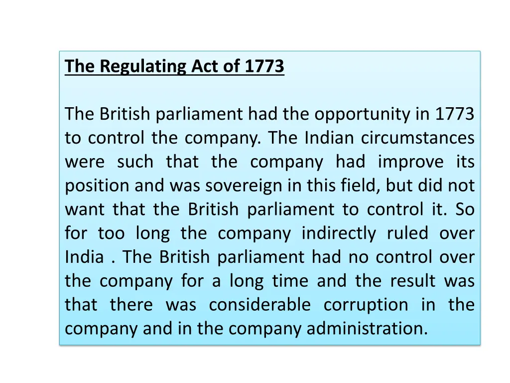 the regulating act of 1773