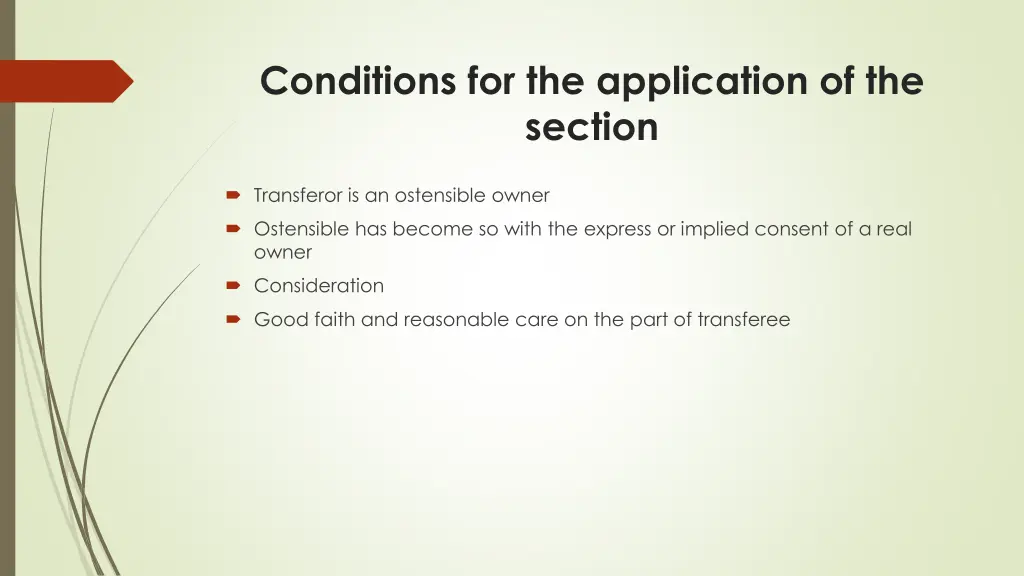 conditions for the application of the section