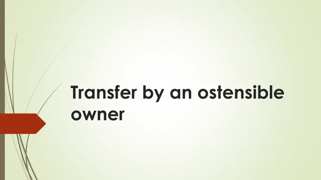 transfer by an ostensible owner
