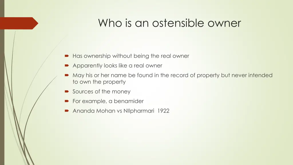 who is an ostensible owner