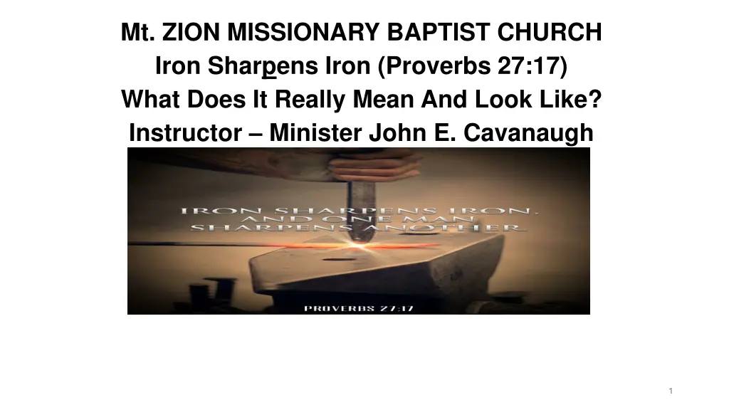mt zion missionary baptist church iron sharpens