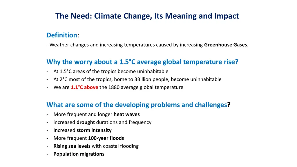 the need climate change its meaning and impact