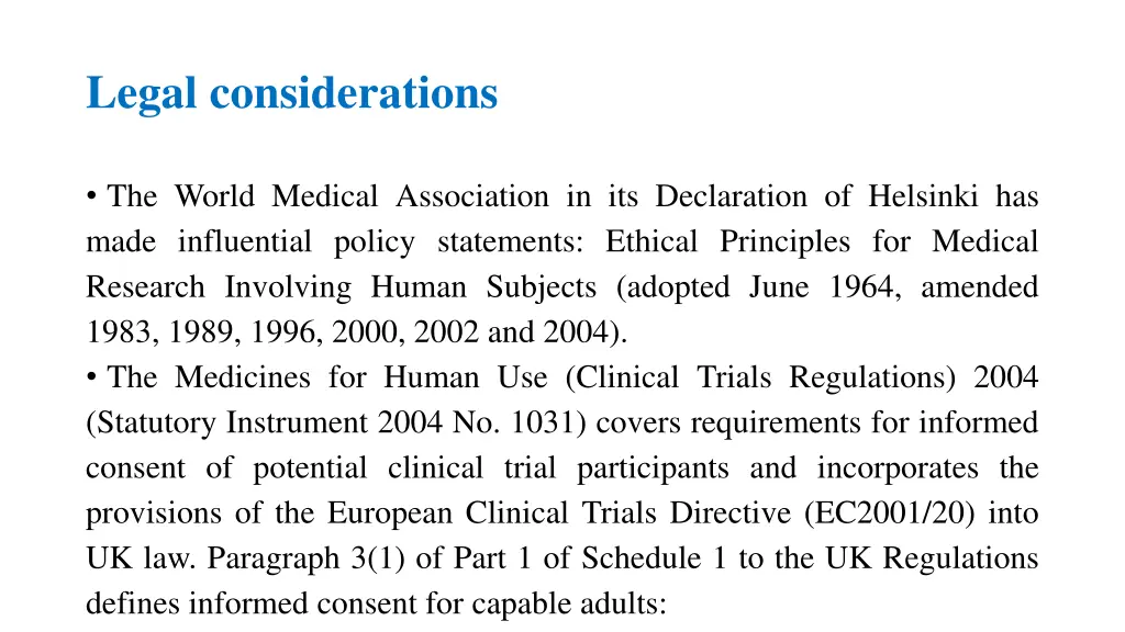 legal considerations